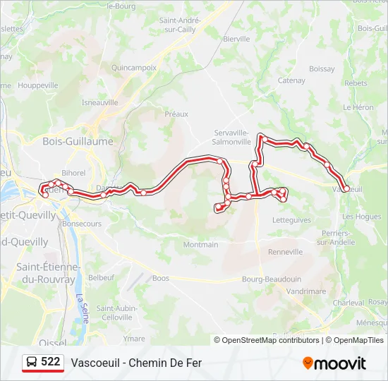522 Bus Line Map
