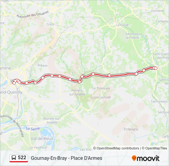 522 Bus Line Map