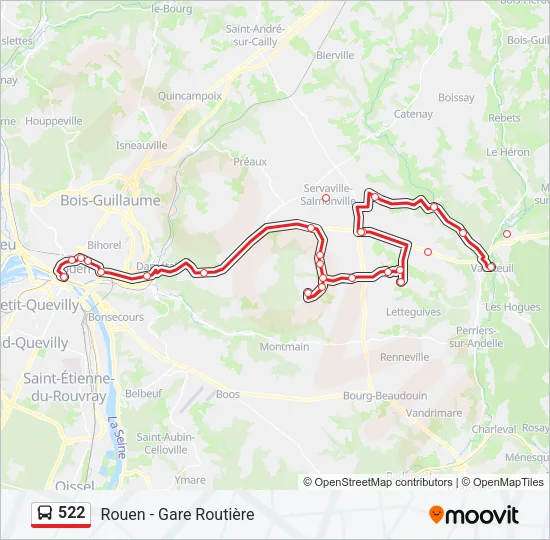 522 Bus Line Map