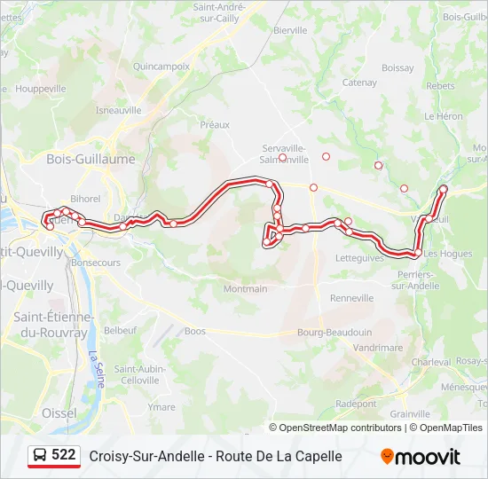 522 Bus Line Map