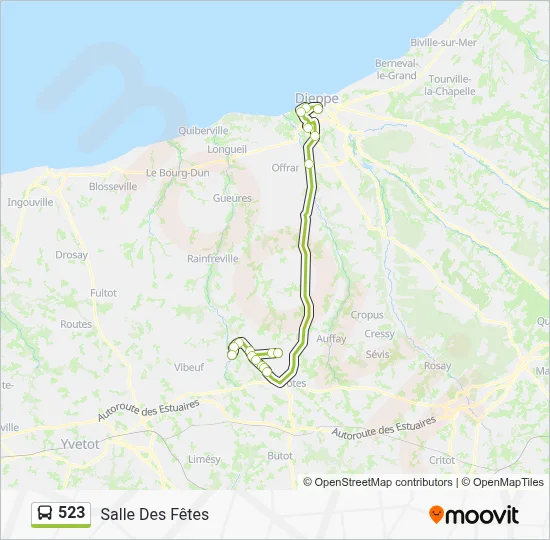Mapa de 523 de autobús
