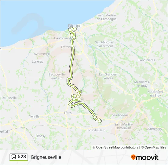 523 Bus Line Map