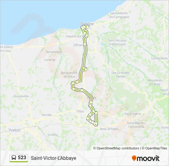 523 Bus Line Map