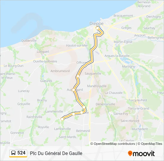 Mapa de 524 de autobús