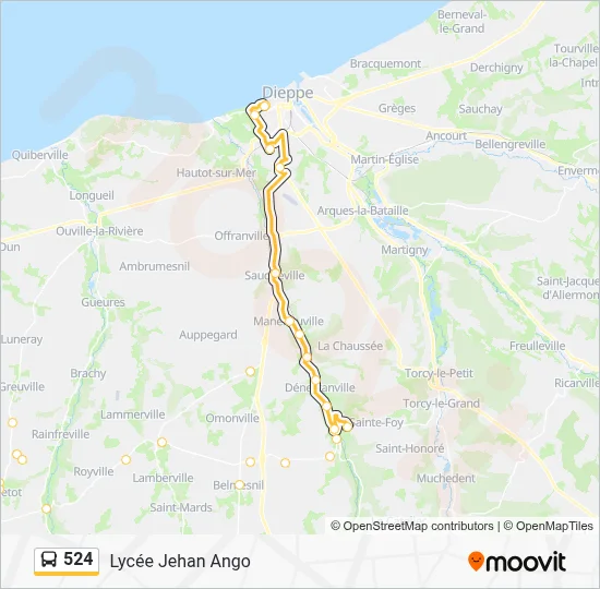 Mapa de 524 de autobús