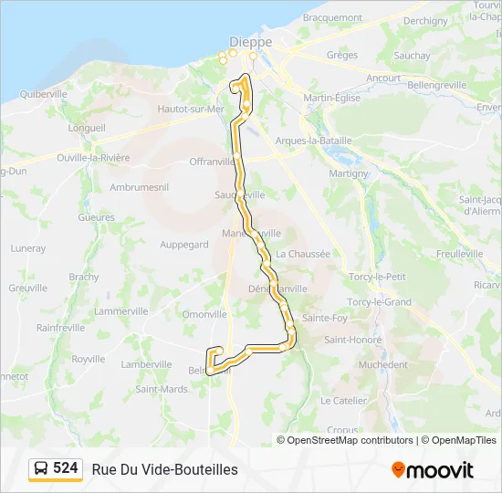 Mapa de 524 de autobús
