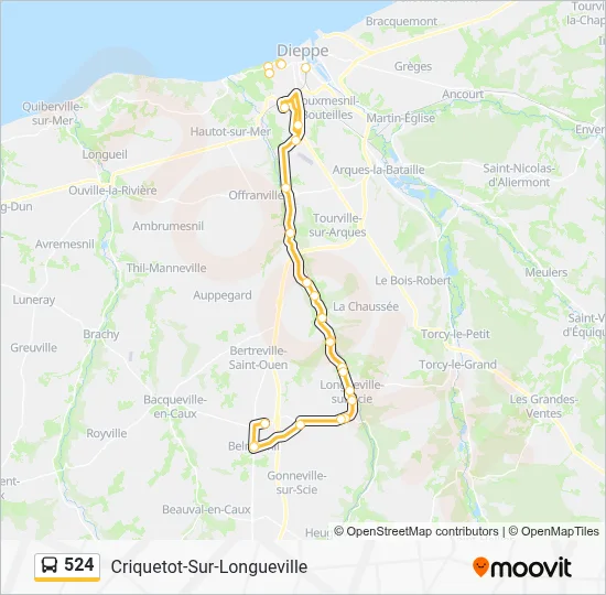 524 Bus Line Map