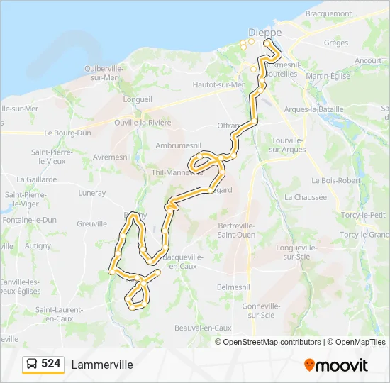 524 Bus Line Map