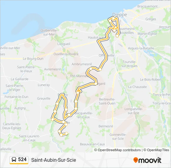 524 Bus Line Map