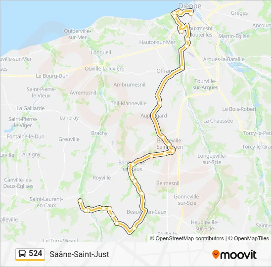 524 Bus Line Map