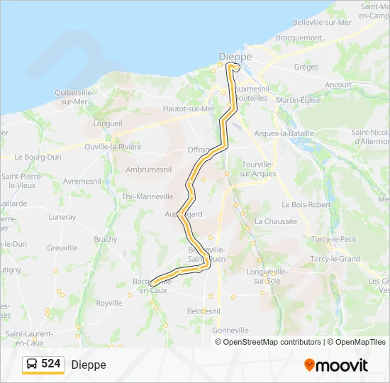 524 Bus Line Map