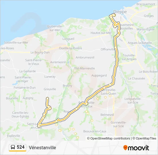 524 Bus Line Map