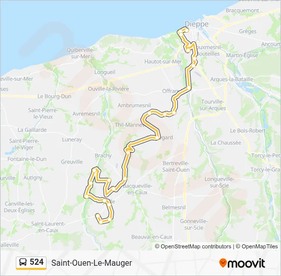 524 Bus Line Map