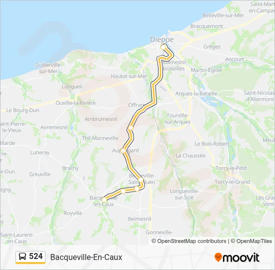 524 Bus Line Map