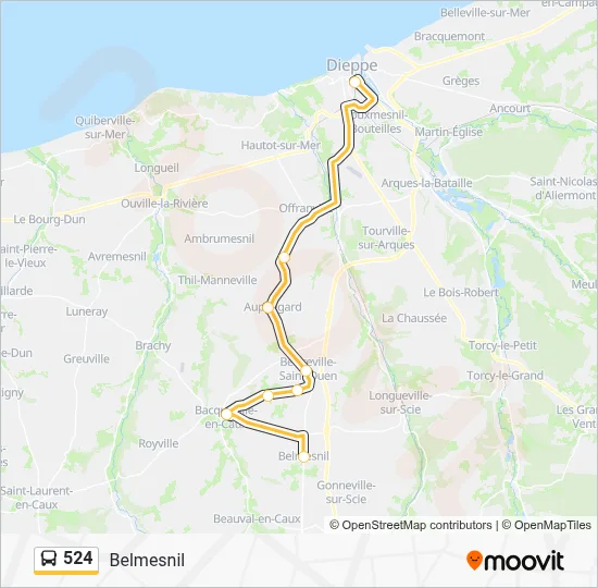 524 Bus Line Map