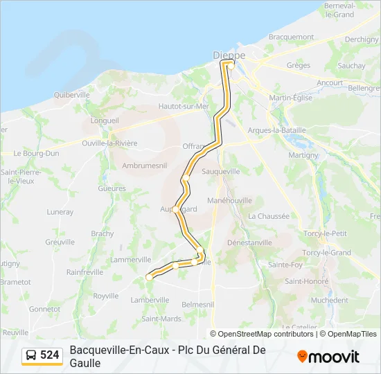 524 Bus Line Map