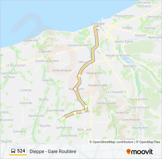524 Bus Line Map