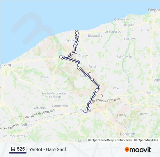 525 Bus Line Map