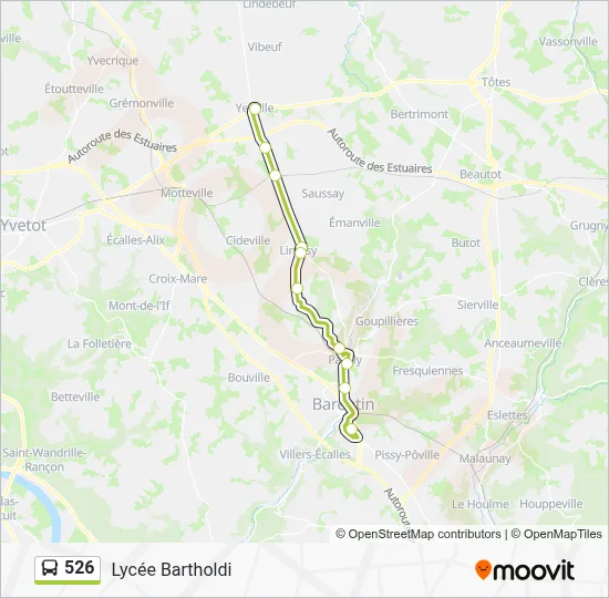 Plan de la ligne 526 de bus
