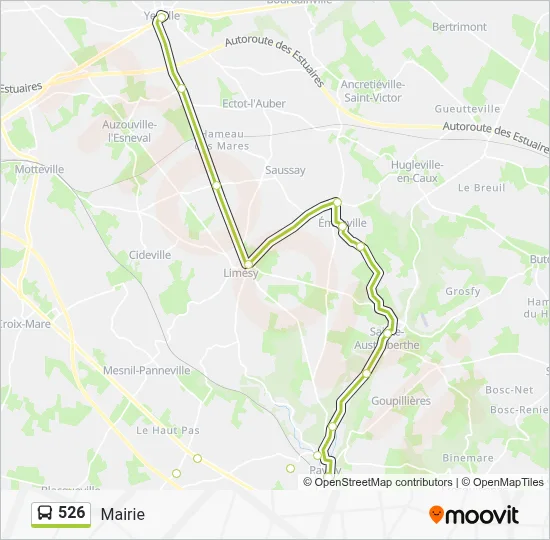 Mapa de 526 de autobús