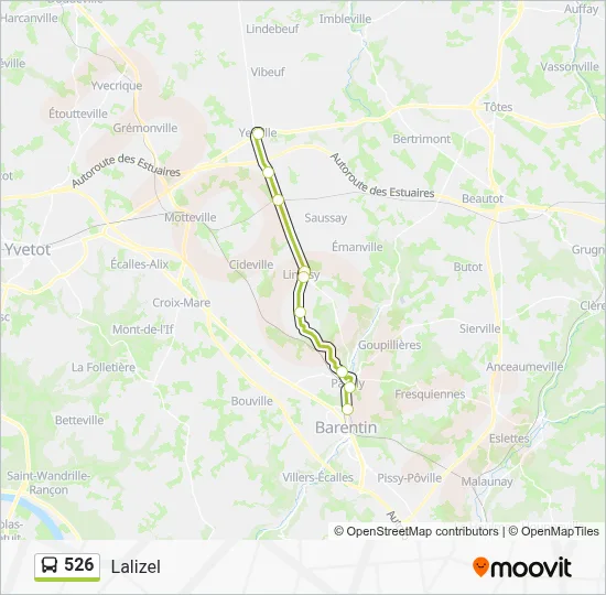 Mapa de 526 de autobús
