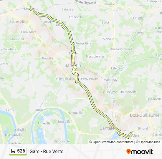 Mapa de 526 de autobús
