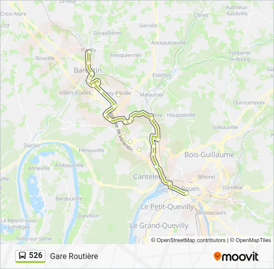 Plan de la ligne 526 de bus