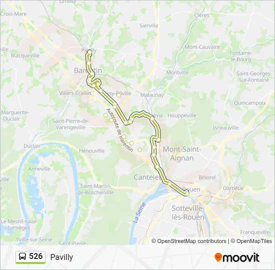 Plan de la ligne 526 de bus