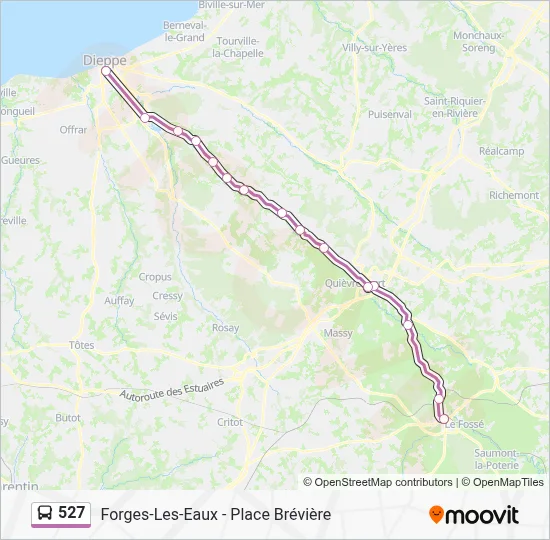 Mapa de 527 de autobús