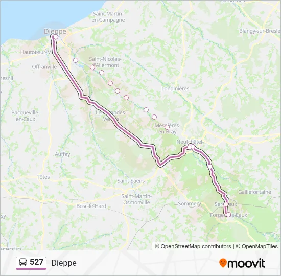 527 Bus Line Map