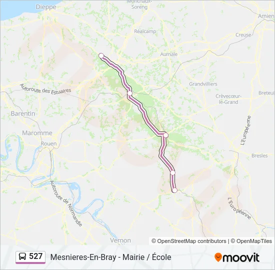 527 Bus Line Map
