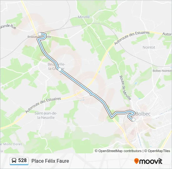 Plan de la ligne 528 de bus