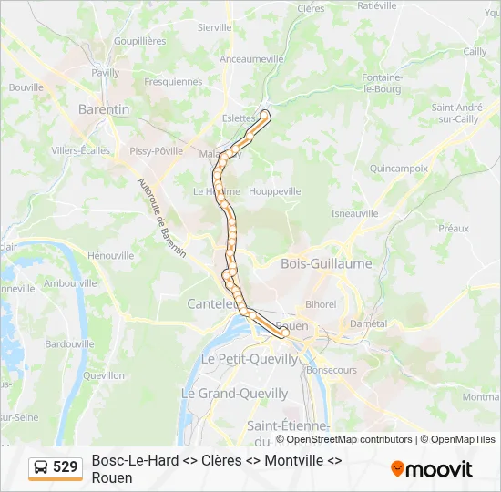 Mapa de 529 de autobús