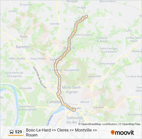 529 Bus Line Map