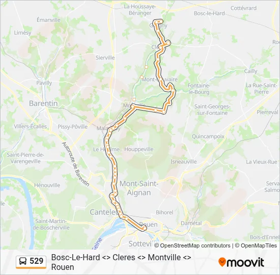 529 Bus Line Map