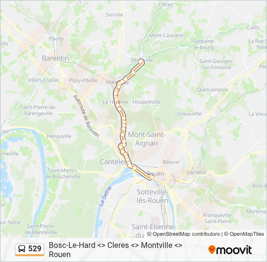 529 Bus Line Map