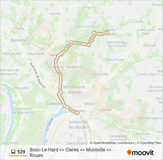 529 Bus Line Map