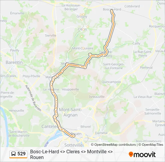 529 Bus Line Map