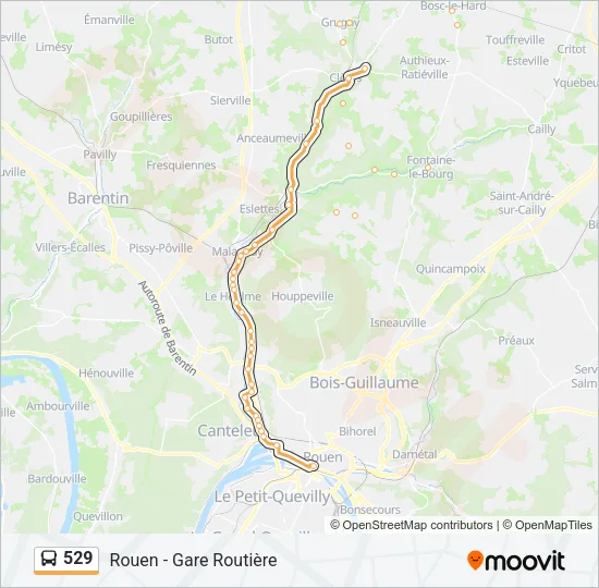 529 Bus Line Map