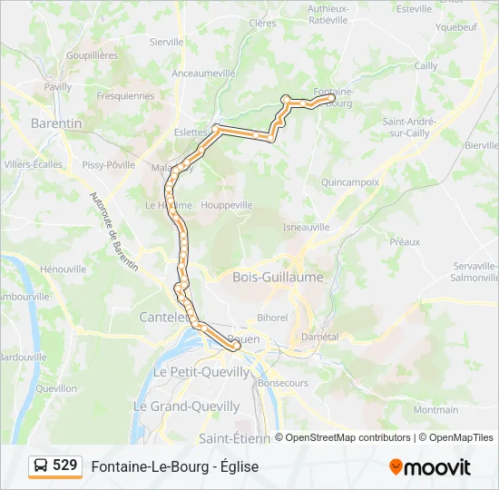 529 Bus Line Map