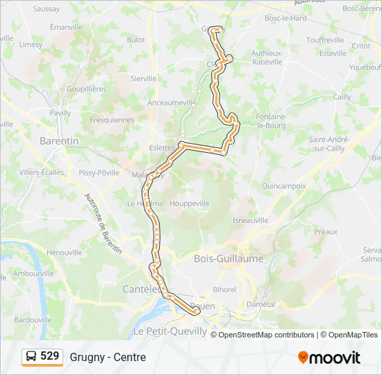 529 Bus Line Map
