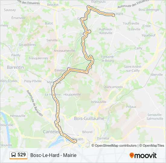 529 Bus Line Map