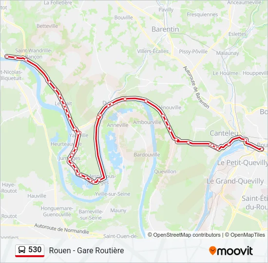 530 Bus Line Map