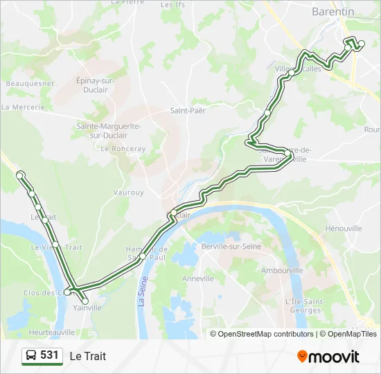 531 Bus Line Map