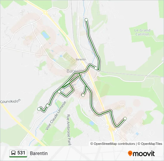 531 Bus Line Map