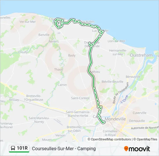 101R Bus Line Map