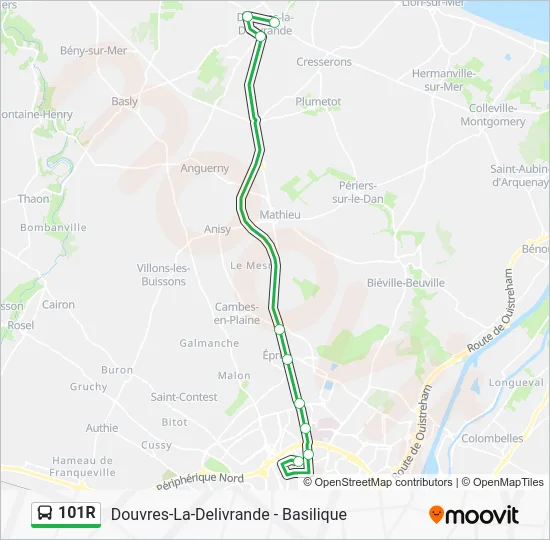 101R Bus Line Map
