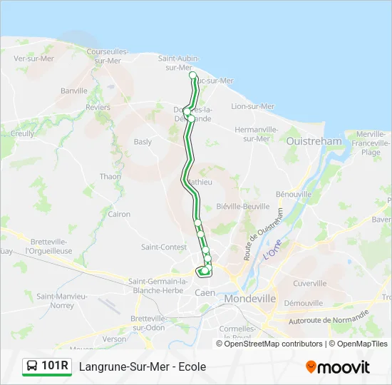 101R Bus Line Map