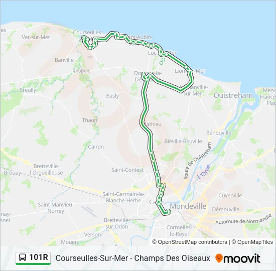 101R Bus Line Map