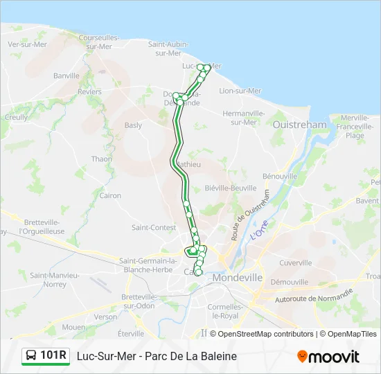 101R Bus Line Map